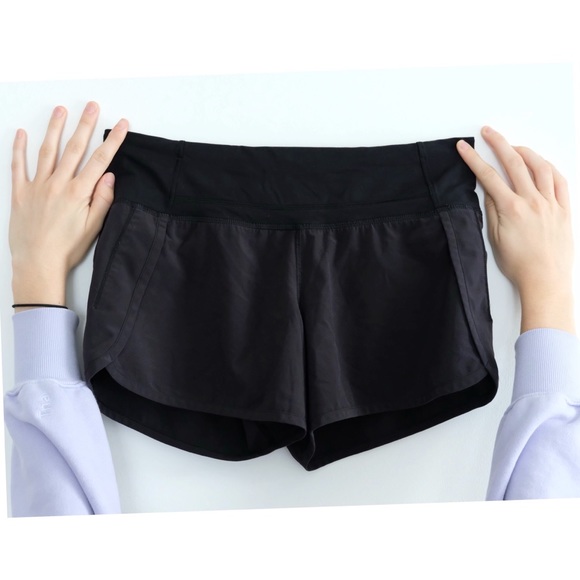 SOLD - Lululemon Black Athletic Speed-Up Shorts - Picture 2 of 3